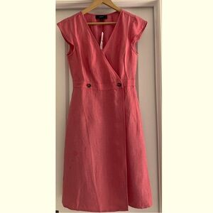 J.Cew Dress Women’s Size 8 Pink Linen Cotton worn  1-2 times - Midi Wrap